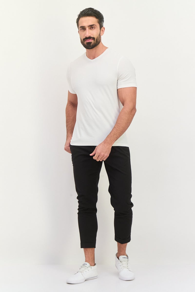 Sorbino Men Regular Fit Plain Cropped Pants, Black - Image 2