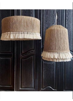 Tekno Trust 40 X 80 Rustic Pendant Drum Wicker Jute Rope Wrap Macrame Chandelier Night Tassel Wired Socket Bohemian Ayd  - Image 3