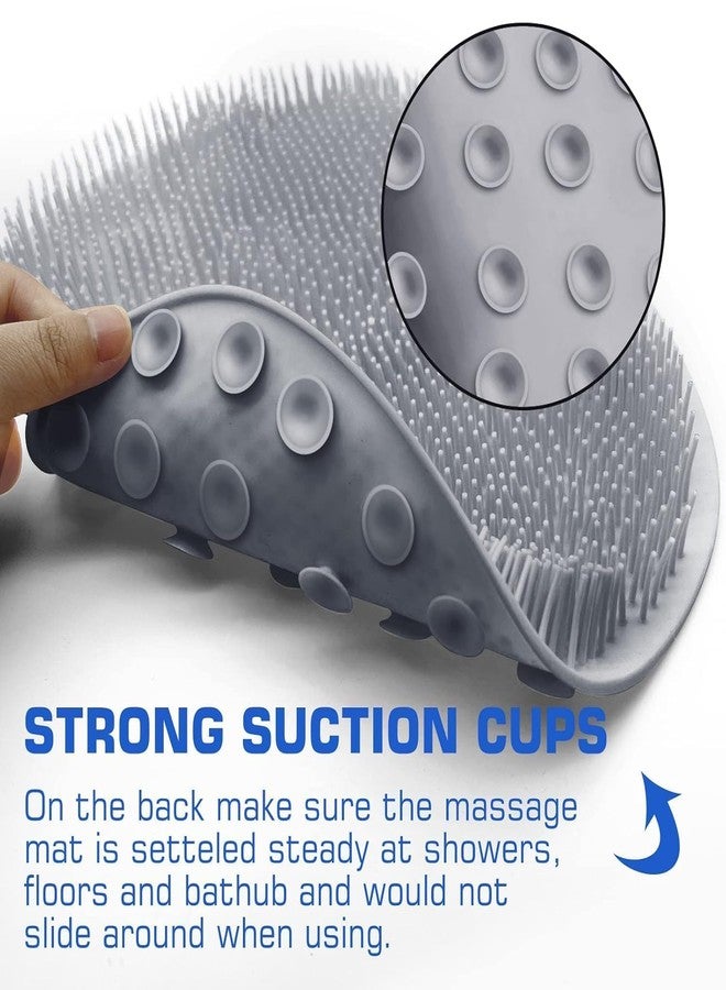 Trendy Styler 2PACK Shower Foot & Back Scrubber Mat with Suction Cups - Wall-Mounted Silicone Exfoliating Foot Brush & Back Washer for Dead Skin Removal - Bath Massage Cushion Pad for Men & Women (Multicolor) - Image 4