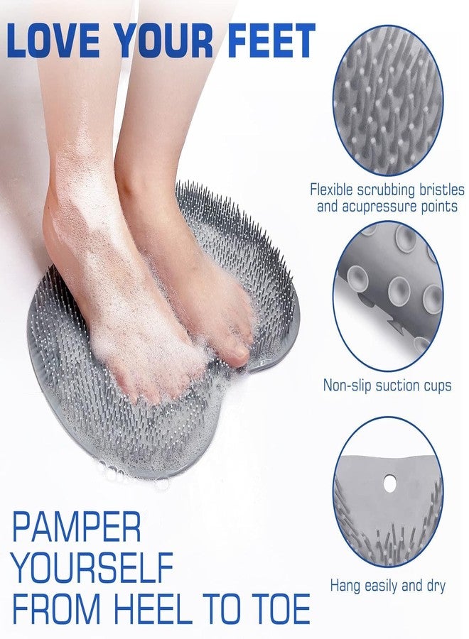 Trendy Styler 2PACK Shower Foot & Back Scrubber Mat with Suction Cups - Wall-Mounted Silicone Exfoliating Foot Brush & Back Washer for Dead Skin Removal - Bath Massage Cushion Pad for Men & Women (Multicolor) - Image 5