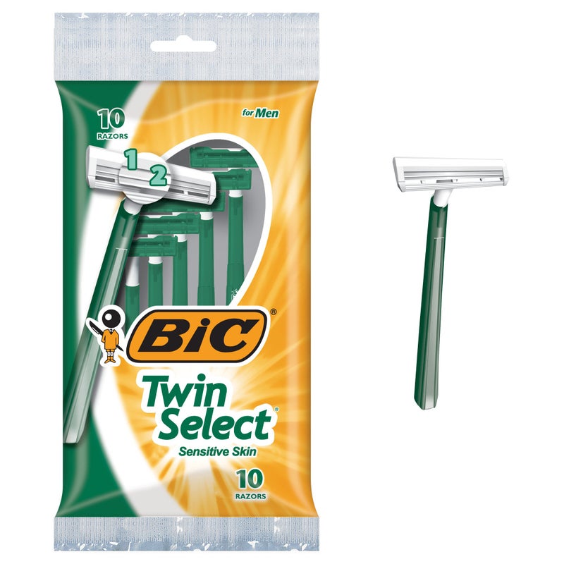 BIC Men's Twin Select Disposable Razor, Sensitive Skin, 10 count (Pack of 3) - Image 1