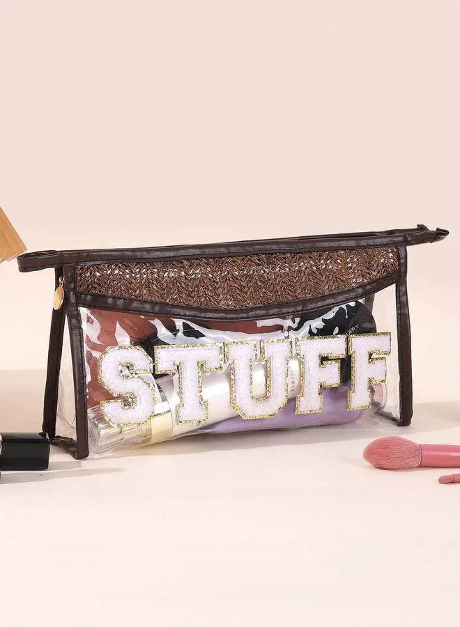 Styli Stuff Embroidered Transparent Washbag