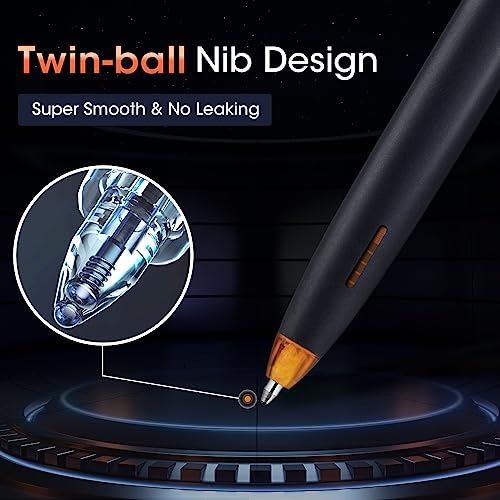 WRITECH Retractable Gel Ink Pens: 0.5mm Fine Point Pen Multicolor No Smear & Smudge for Journaling Sketching Drawing Extra Smooth Writing Non Bleed Silent Click Pen Set 8ct - Assorted Colors - Image 5