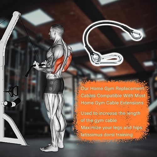 ArrogantF 10" Gym Cable Extension Compatible with Bowflex Home Gym Accessories,for LAT/Tricep Pull Down and Leg Extensions Machine - Image 3