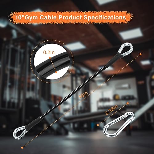 ArrogantF 10" Gym Cable Extension Compatible with Bowflex Home Gym Accessories,for LAT/Tricep Pull Down and Leg Extensions Machine - Image 2