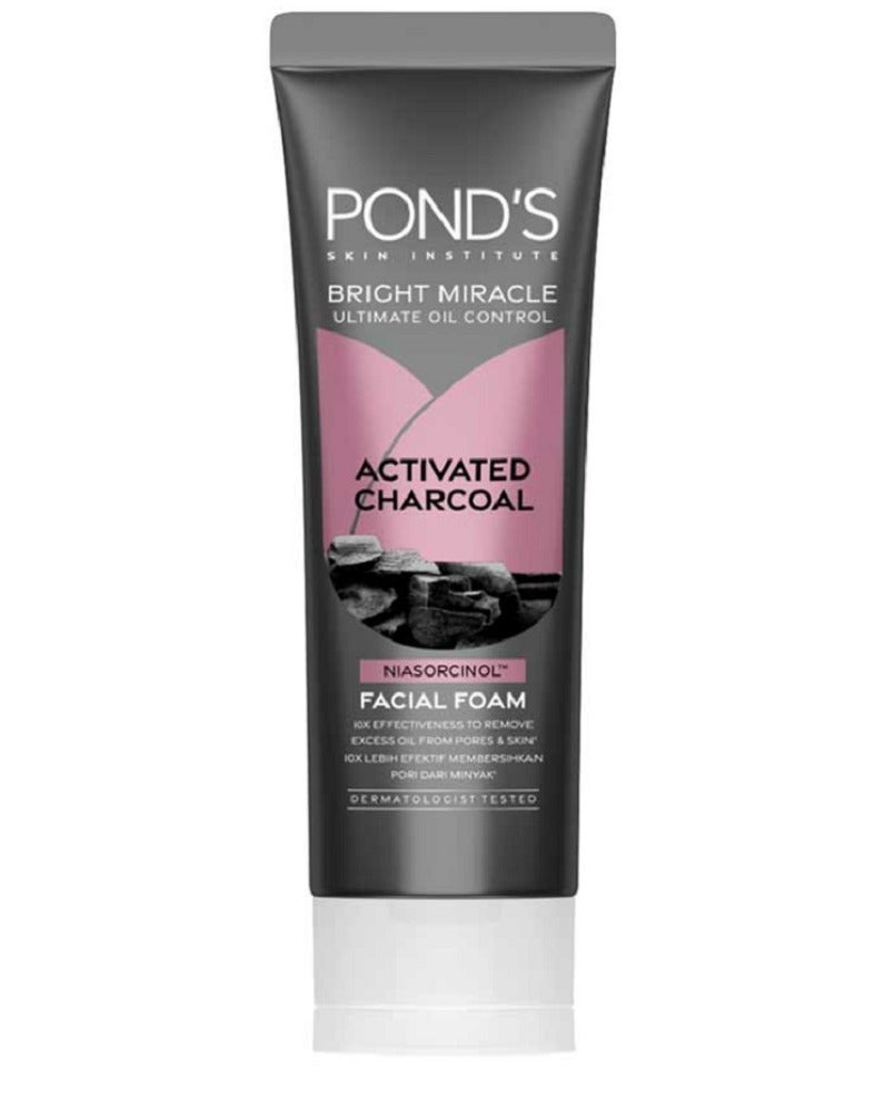 Pond's Bright Miracle Ultimate Oil Control Activated Charcoal Facial Foam 100g Pack 1 - Image 1