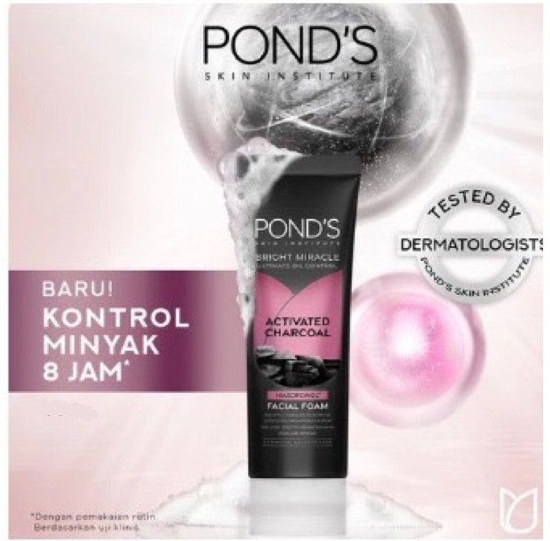Pond's Bright Miracle Ultimate Oil Control Activated Charcoal Facial Foam 100g Pack 1 - Image 2
