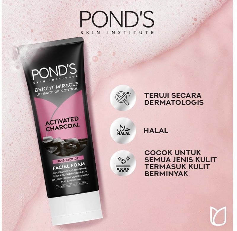 Pond's Bright Miracle Ultimate Oil Control Activated Charcoal Facial Foam 100g Pack 1 - Image 3