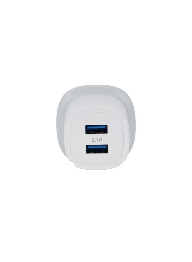 Epsilon Epsilon Wall Charger- Dual USB Ports, 2.1A Max Current/ Smart Charging with Protection Features, Indicator Light/ Low Power Consumption, Compact and Durable | EPSWC242 | White - Image 3