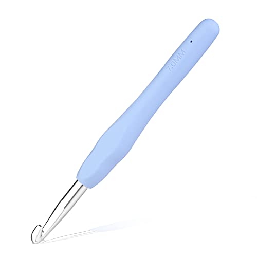 QMNNMA 7 mm Crochet Hook, Ergonomic Handle for Arthritic Hands, Extra Long  Knitting Needles for Beginners and Crocheting Yarn (7 mm) - Image 1
