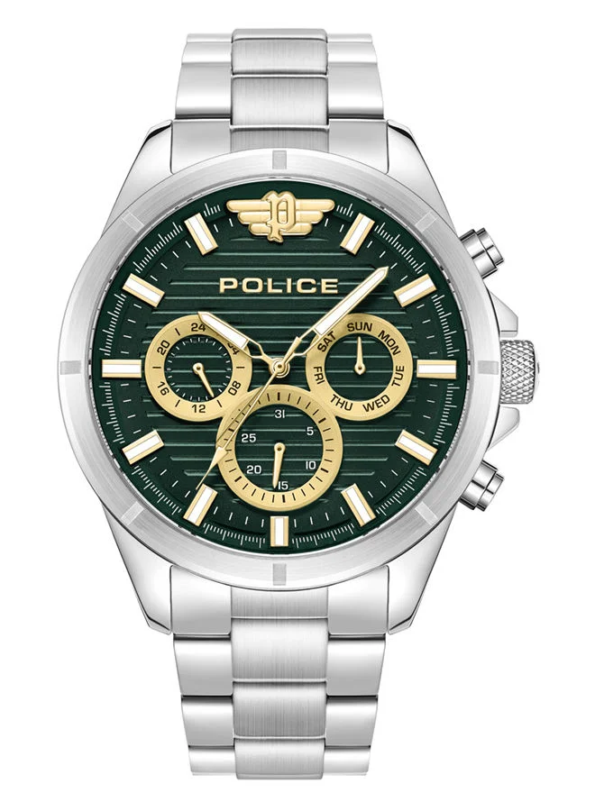 بوليس POLICE - Raho Watch For Men Green Dial With Silver Bracelet