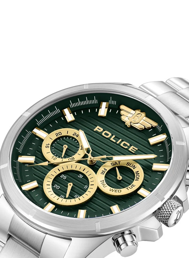 بوليس POLICE - Raho Watch For Men Green Dial With Silver Bracelet