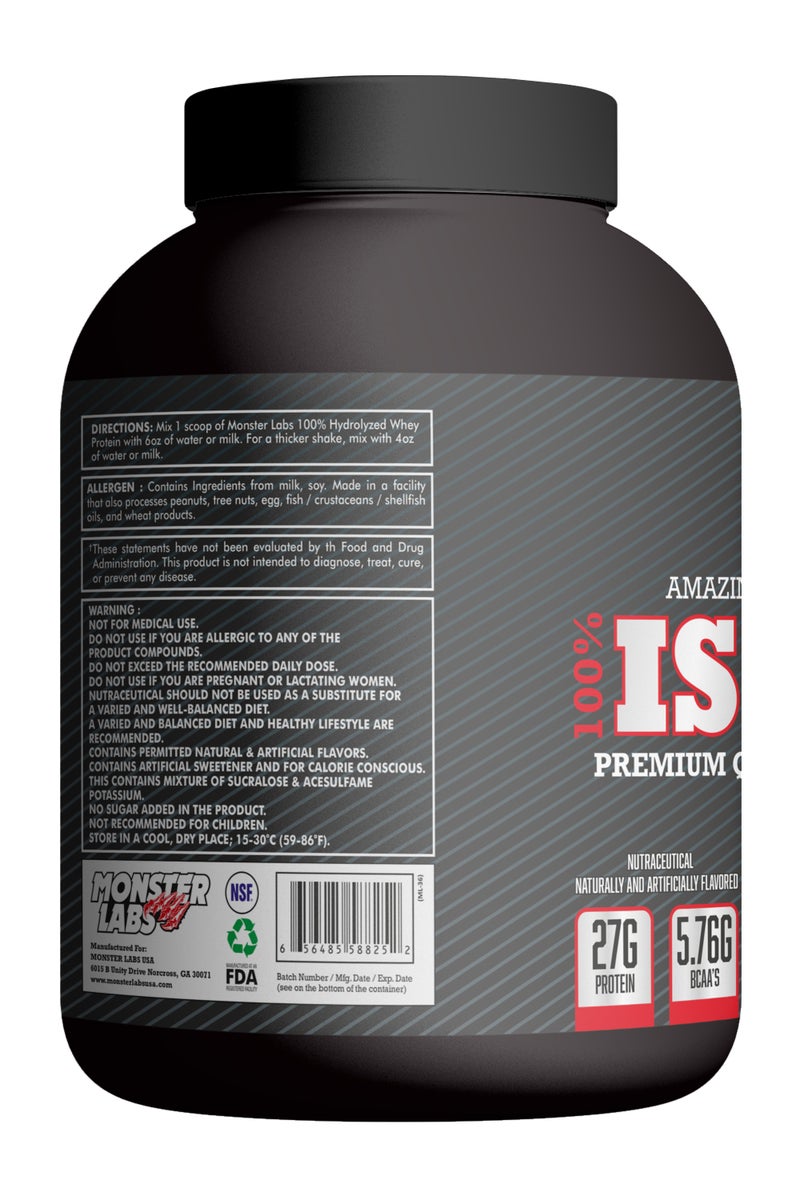 Monster Labs 100% Isolate 5 lbs - Premium Quality Isolate Whey Protein (Rich Chocolate) - Image 2