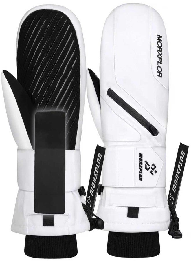 MORXPLOR Ski Mittens with Wrist Guards Low Profile,Double-Side Wrist Protection Pair Snowboarding Mitten - Image 1
