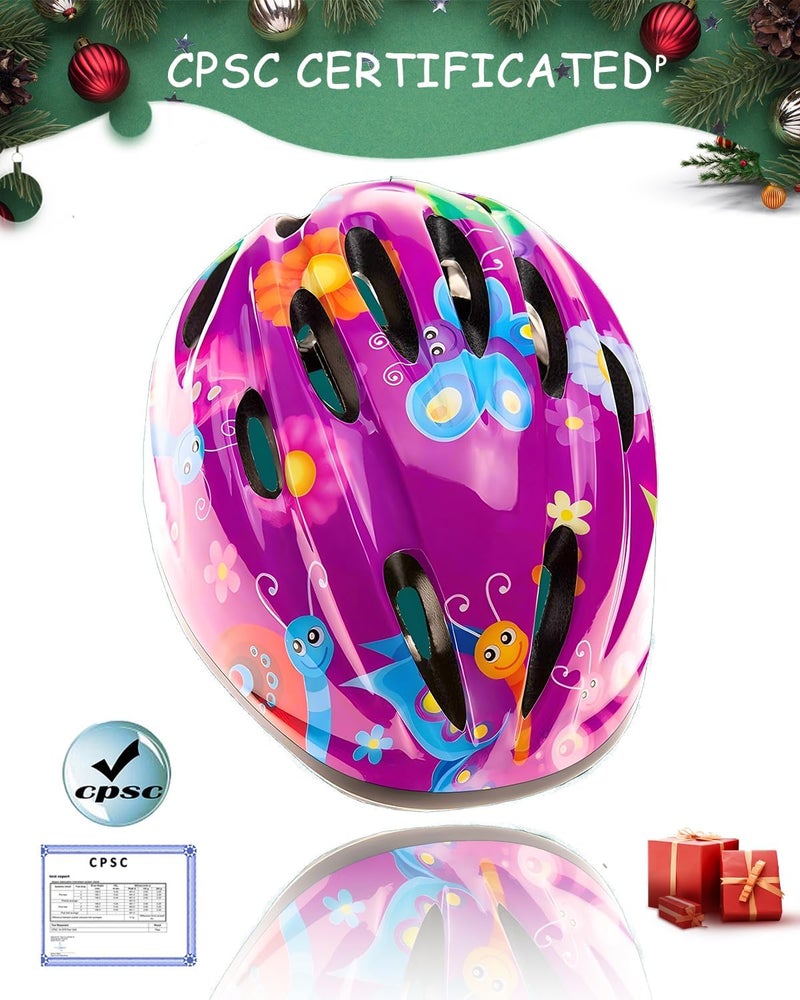BeBeFun Girl Helmet for Bike,Kids Bike Pink Helmet for Girls Approximately Ages 3-10 Years Adjuastable and Multi-Sport, from Toddler to Kids CPSC Certicated - Image 2