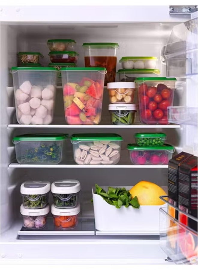 طقم علب تخزين طعام بلاستيك مع أغطية 17 قطعة - حاويات تنظيم للثلاجة والمطبخ خالية من BPA قابلة للتكديس - الوان متعددة - Image 3