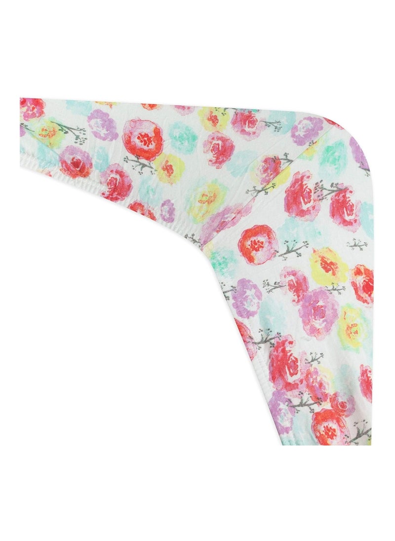 HonestBaby Baby Organic Cotton Fitted Crib Sheet Wearable Blanket, Rose Blossom, One Size  - Image 4