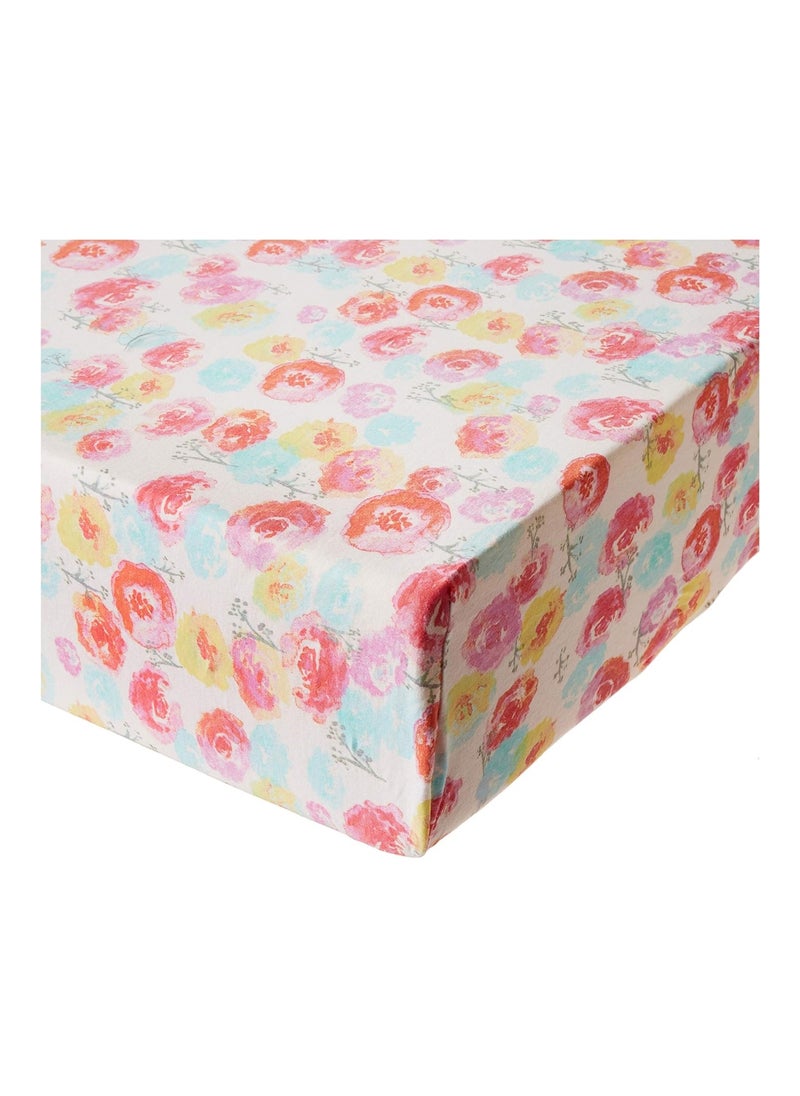HonestBaby Baby Organic Cotton Fitted Crib Sheet Wearable Blanket, Rose Blossom, One Size  - Image 1