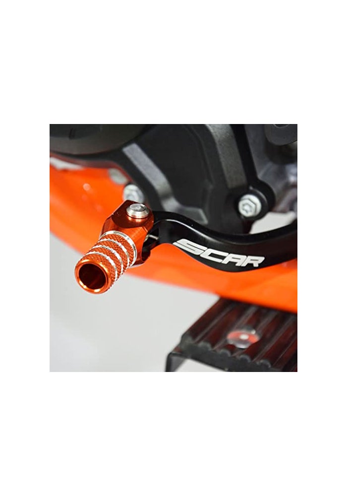 SCAR Folding Gear Shift Lever Shifter Pedal Forged Compatible with KTM SX EXC XC XCW XCF 125SX 150SX 200SX 125 150 200 250 350 9015 Orange - Image 3
