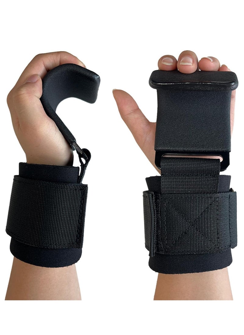 Generic COOLBABY Weight Lifting Hooks with Wrist Wraps, Heavy Duty Padded Grip Support, Non-Slip Neoprene Wrist Guard for Deadlifts, Pull-Ups, Gym Strength Training for Men and Women, 1 Pair  - Image 1
