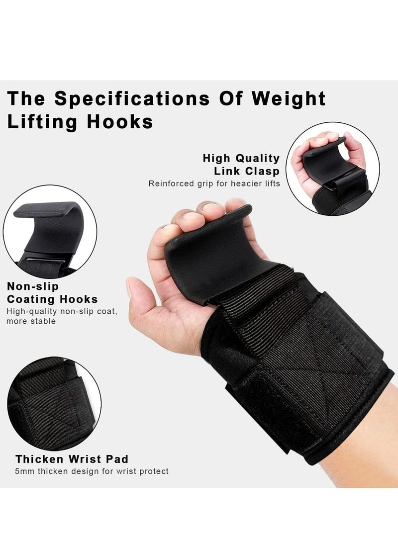 Generic COOLBABY Weight Lifting Hooks with Wrist Wraps, Heavy Duty Padded Grip Support, Non-Slip Neoprene Wrist Guard for Deadlifts, Pull-Ups, Gym Strength Training for Men and Women, 1 Pair  - Image 5