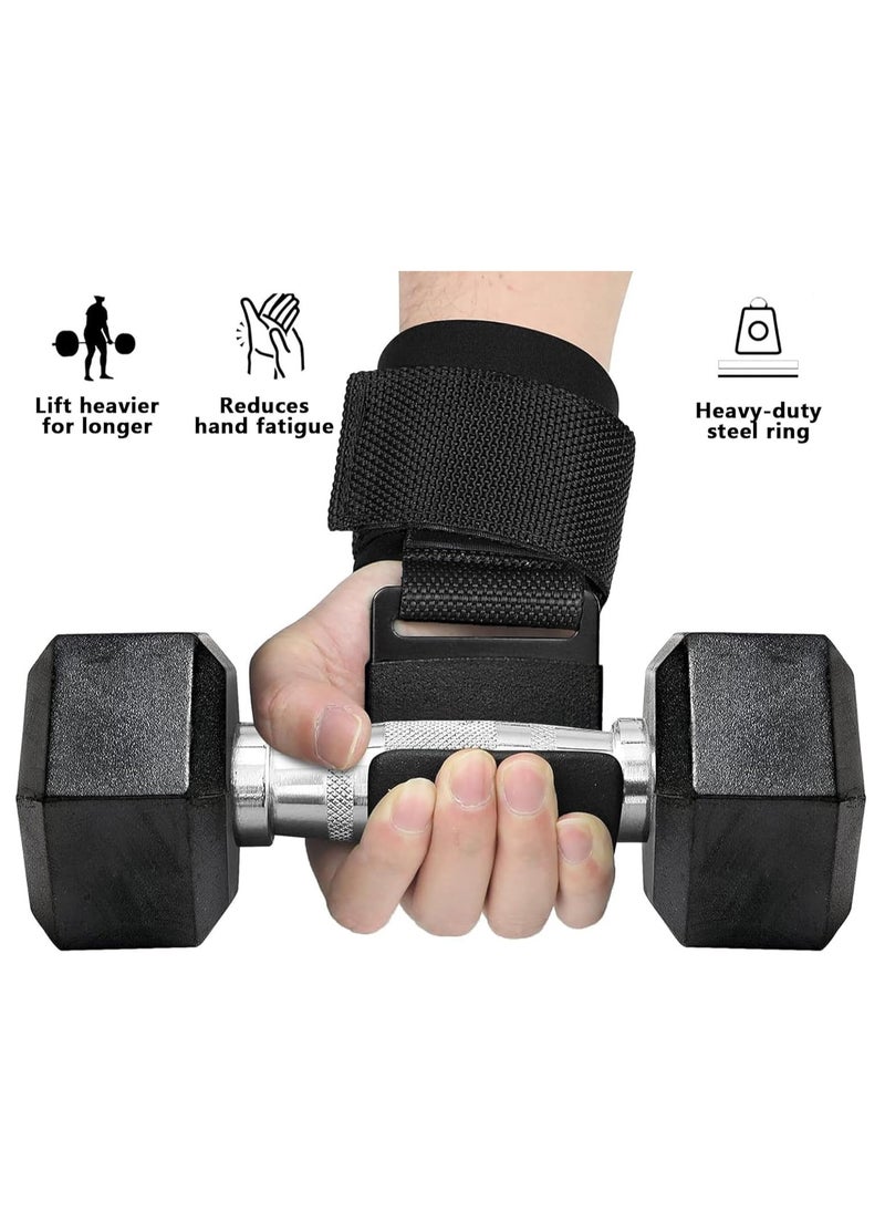 Generic COOLBABY Weight Lifting Hooks with Wrist Wraps, Heavy Duty Padded Grip Support, Non-Slip Neoprene Wrist Guard for Deadlifts, Pull-Ups, Gym Strength Training for Men and Women, 1 Pair  - Image 4