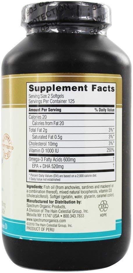 Spectrum Essentials Softgels Fish Oil with Vitamin D 1000 mg 250 Count - Image 3