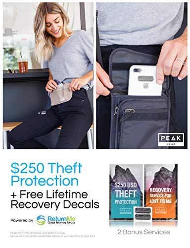 Peak Gear Travel Money Belt. Premium Quality Travel Wallet with RFID Blocking Fabric to Protect Credit Cards, Passports and Documents. Exclusive Theft Protection and 2 Recovery Tags | Beige - Image 4