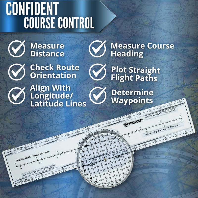 EntireFlight - E6B Flight Computer, Aviation Plotter, & Manual Box Set - Essential Pilot Accessories and Aviation Tools for Your Flight Bag - Use with IFR VFR Sectional Charts - Flight Calculator - Image 5
