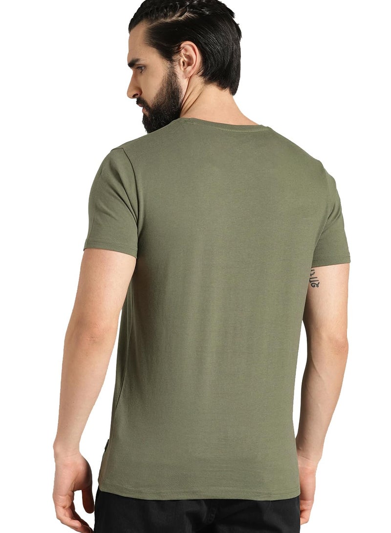 ADRO Mens Never Settle Cotton T-Shirt (RN22-03-SET-OL_Olive_S) - Image 3