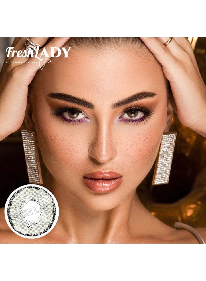 FRESH LADY Cinnamon Colored Contact Lenses - Yearly Disposable Cosmetic Lenses for Makeup and Cosplay - Image 3