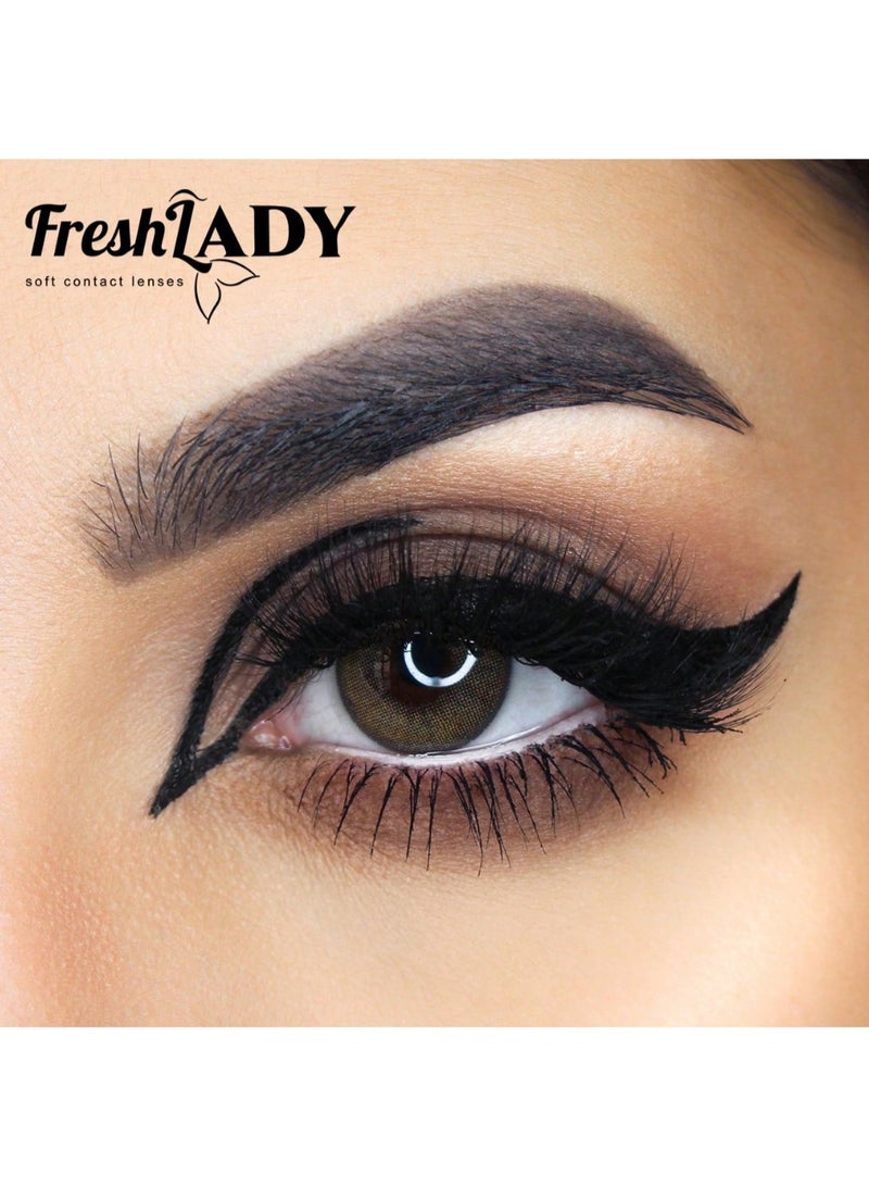 FRESH LADY Cinnamon Colored Contact Lenses - Yearly Disposable Cosmetic Lenses for Makeup and Cosplay - Image 4