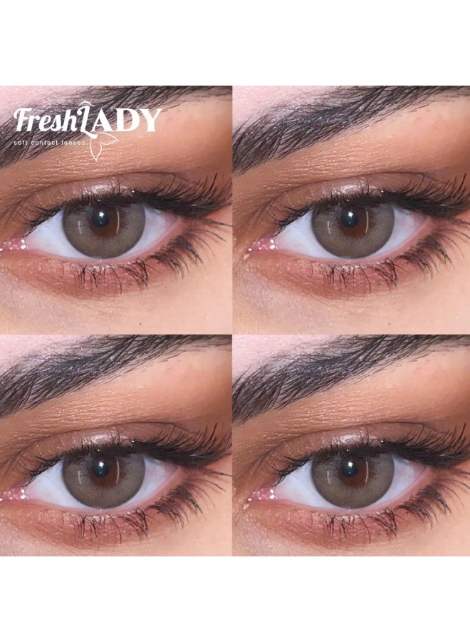 FRESH LADY Cinnamon Colored Contact Lenses - Yearly Disposable Cosmetic Lenses for Makeup and Cosplay - Image 5