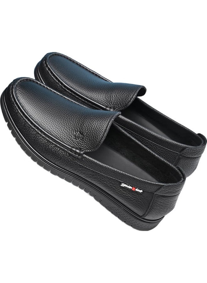 Spider King Men'S Business Casual Slip-On Shoes Lightweight And Comfortable Leather Shoes 36205 Black Size 41 - Image 3