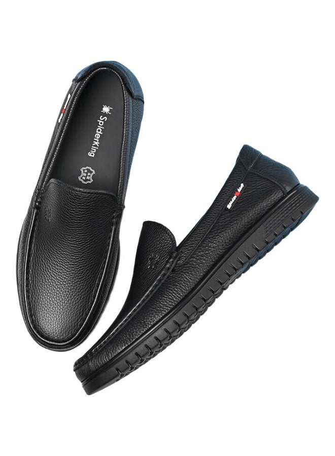 Spider King Men'S Business Casual Slip-On Shoes Lightweight And Comfortable Leather Shoes 36205 Black Size 41 - Image 2