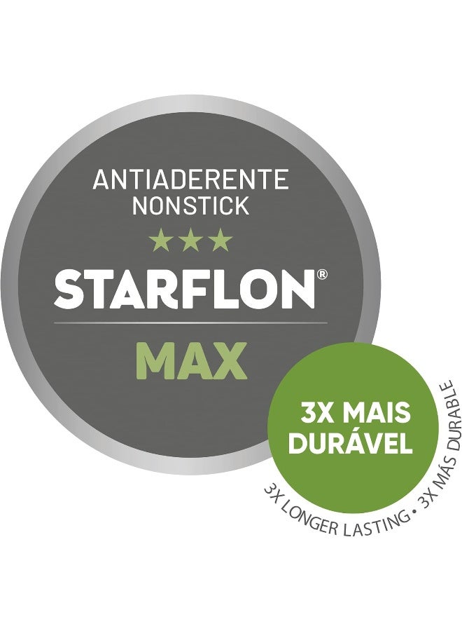 TRAMONTINA Tramontina Paris 22cm Aluminum Frying Pan with Interior Starflon Max PFOA Free Nonstick Coating and Exterior Black Silicon Coating with Spatula  - Image 3