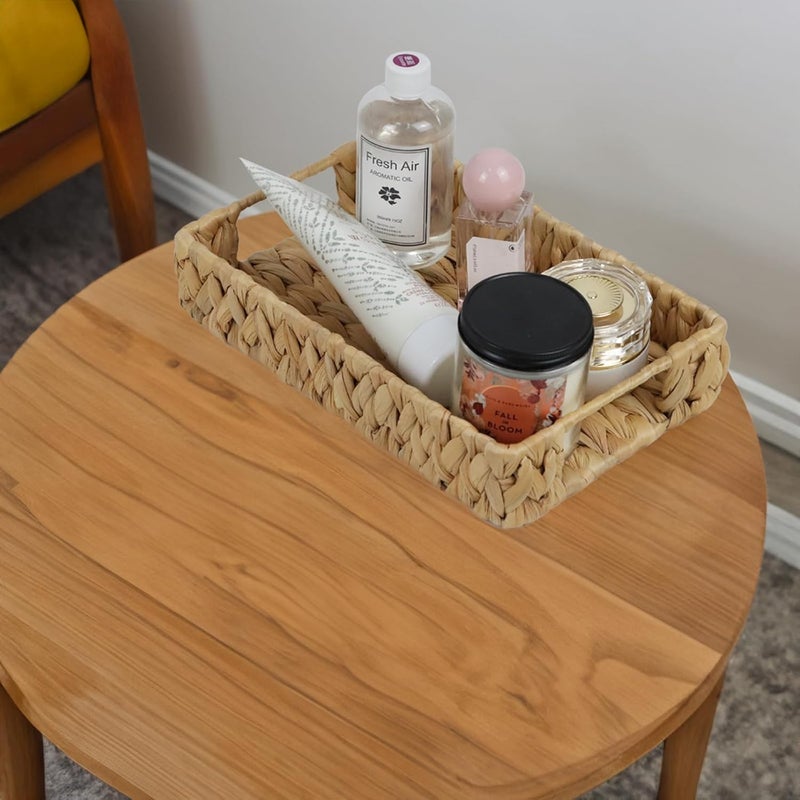 ORDELITE Bathroom Tray, 11 Inch Water Hyacinth Vanity Tray with Handle, Small Wicker Basket for Bathroom Toilet Tank Countertop, Wicker Bathroom Trays for Counter Decor - Image 5