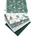 Hanjunzhao 7pcs Green Floral Solid Printed 100 Cotton Quilting Fabric Fat Quarters Bundles 18 x 22 inch Soft Cotton Squares for Quilting Accessories Upholstery Crafts and Quilt - Image 2
