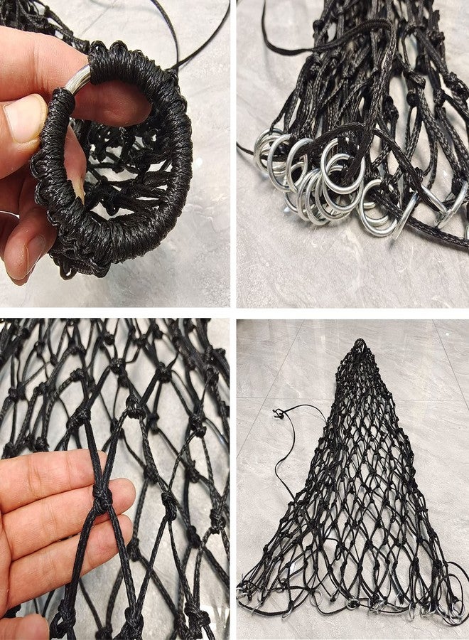 2 Pcs Hay Bags for Horses: 40 inch Long Slow Feed Hay Net for Horses - 2 * 2 inch Holes Mess with Nylon Rope Hanging (Black) - Image 4