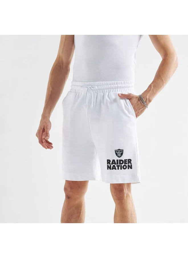FAV Las Vegas Raiders Print Shorts with Elasticated Waistband and Pockets