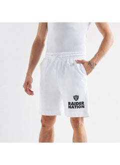 FAV Las Vegas Raiders Print Shorts with Elasticated Waistband and Pockets  - Image 1