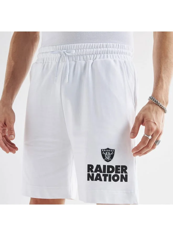 Splash FAV Las Vegas Raiders Print Shorts with Elasticated Waistband and Pockets