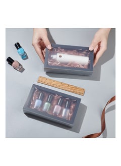 Y&D 12 Packs 16x9.2x3.2cm Clear Frosted PVC Drawer Boxes Rectangle Black Kraft Gift Box for Party Favor Treats Bakery and Jewelry  - Image 2
