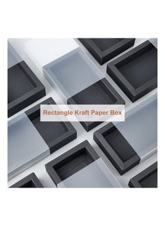 Y&D 12 Packs 16x9.2x3.2cm Clear Frosted PVC Drawer Boxes Rectangle Black Kraft Gift Box for Party Favor Treats Bakery and Jewelry  - Image 3