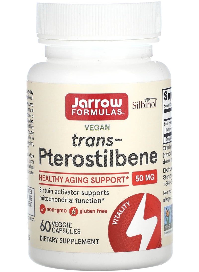 jarrow formulas Trans-Pterostilbene, 50 mg, 60 Veggie Capsules