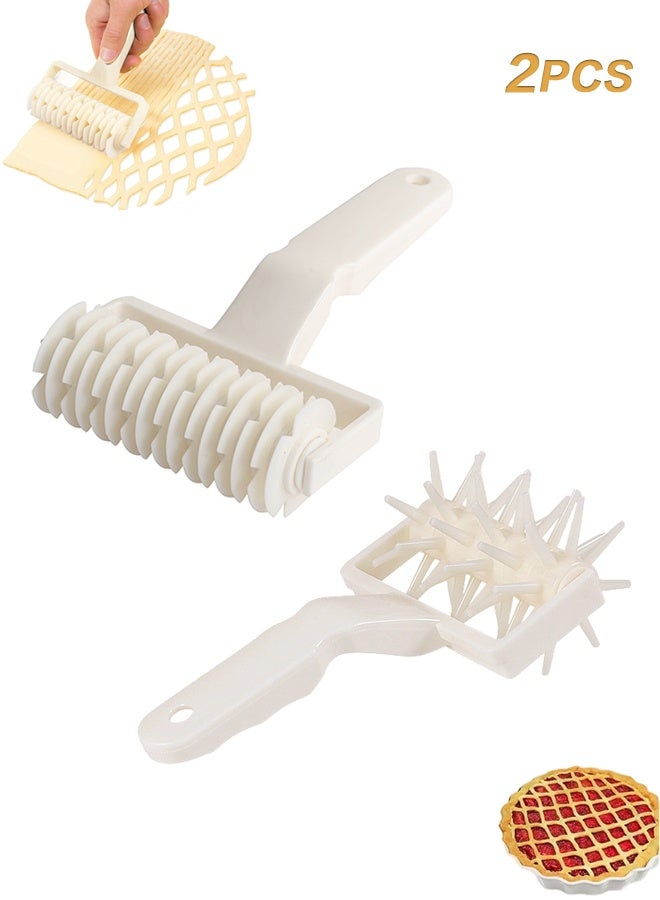 Sweet Life 2Pcs Lattice Roller Cutter Pastry Cutter Roller DIY Baking Tool for Dought Cookie Pie Pizza Bread Pastry - Image 1