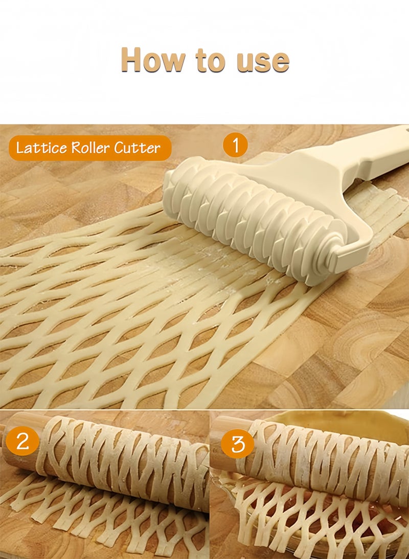 Sweet Life 2Pcs Lattice Roller Cutter Pastry Cutter Roller DIY Baking Tool for Dought Cookie Pie Pizza Bread Pastry - Image 5