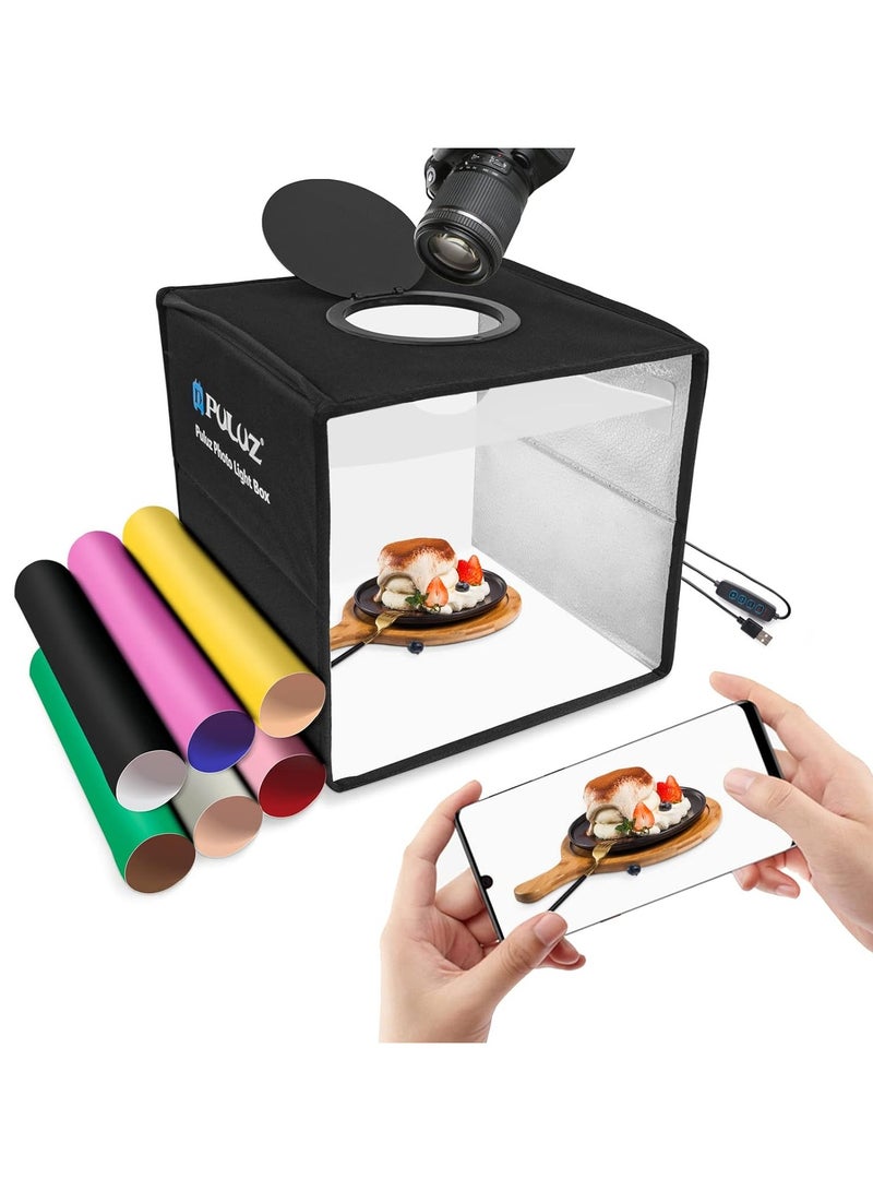 PULUZ 13-Piece Portable Photography Light Box And Backdrop Set Black Studio Box Shooting Tent Foldable Light Box 25cm 12 color Photo Box  - Image 1