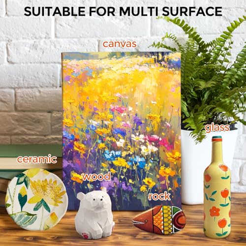 Smallbudi 15 Colors Large Acrylic Paint Set (16.9 oz,500 ml), Bulk Acrylic Paint Non-Toxic Art Painting Supplies on Multi Surface Pumpkin Canvas Wood Craft Fabric Rock for Artist Kids with Color Wheel - Image 5