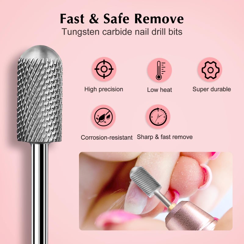 COSLUS Nail Drill Bits Set 7pcs: 3/32 Inch Shank Electric Nail File Machine Bits for Acrylic Gel Dip Nails Nail Art Tools for Cuticle Remover Manicure Pedicure - Image 4